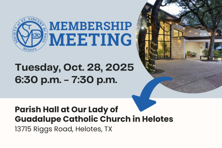 SVDP Membership Meeting on October 28