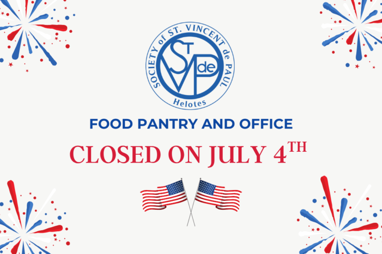 Office & Food Pantry Closed on 4th of July